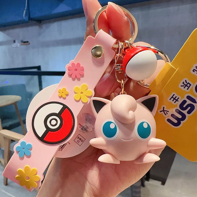 Pokemon Anime Keychain Pendant, Cubone Pikachu Gengar Snorlax Jigglypuff Mimikyu Key Chains