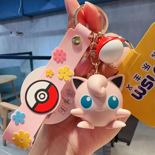 Pokemon Anime Keychain Pendant, Cubone Pikachu Gengar Snorlax Jigglypuff Mimikyu Key Chains