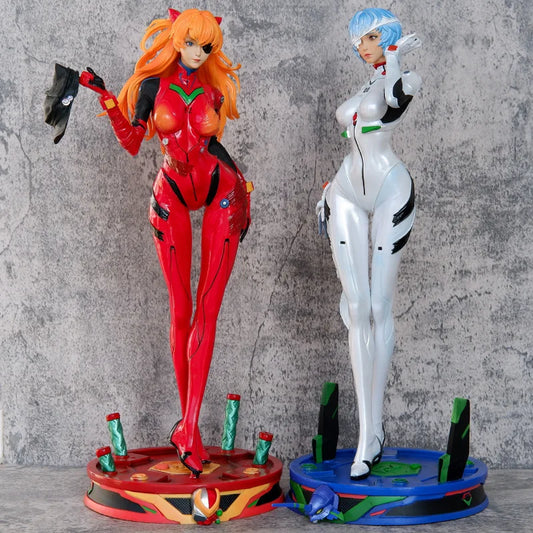 Ayanami Rei White Plugsuit & Gel Suit Mecha Asuka Action Figures, Neon Genesis Evangelion Anime PVC Figures