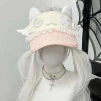 Kawaii Confused Kitty Summer Visor CLOUDANIMESTUDIO
