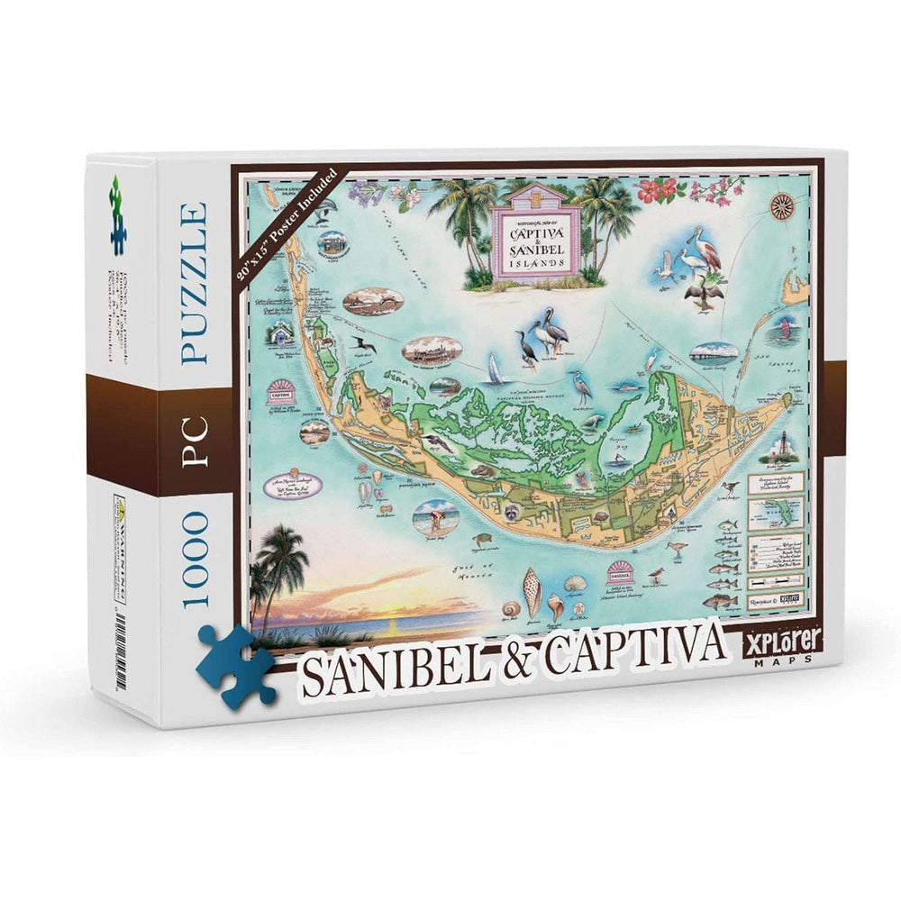 Sanibel & Captiva Islands 1000 Piece Jigsaw Puzzle Xplorer Maps CLOUDANIMESTUDIO