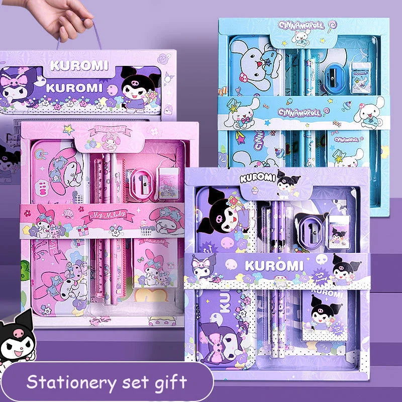 Sanrio Family Cinnamoroll, Kuromi, and Melody Stationery Gift Box Set, Children's Gift Back-to-School Christmas Gift - CloudAnimeStudio