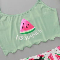 Watermelon Crop Top Pajamas