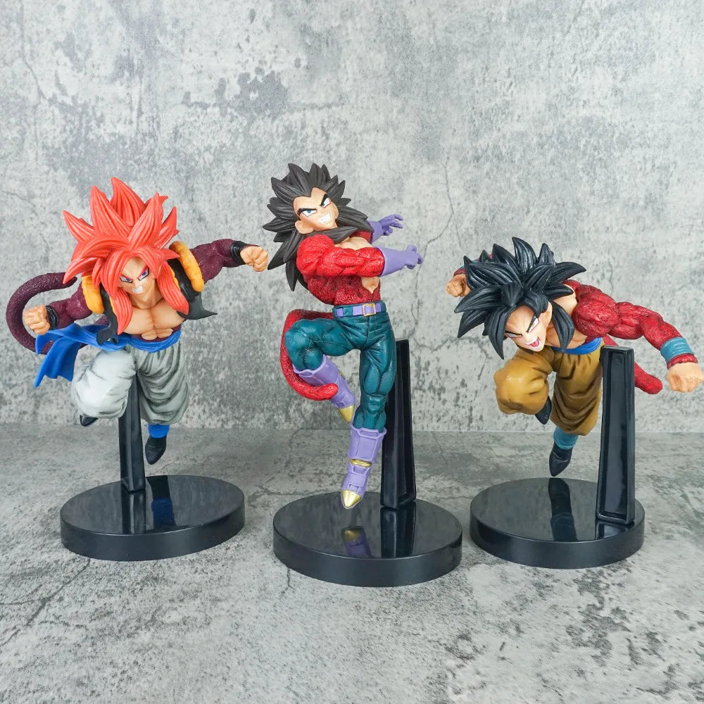 SSJ4 Gogeta, Vegeta, & Goku Anime Figurines - Dragon Ball GT Super Saiyan Action PVC Figurines