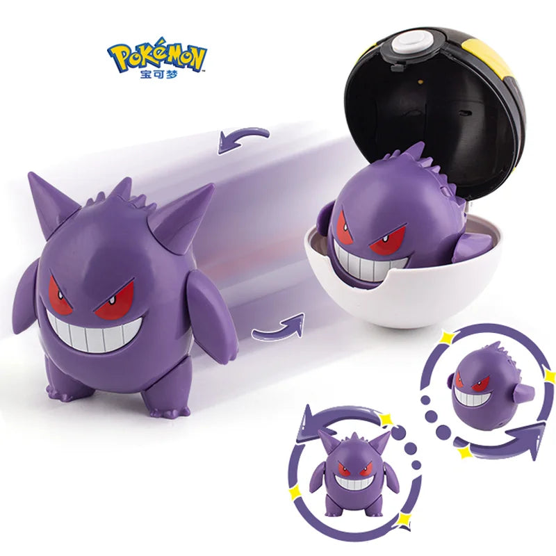 Pokemon Pokeball Anime Figures Toys, Pikachu Gengar Dragonite Snorlax Lapras Pocket Pokeball Toys - CloudAnimeStudio