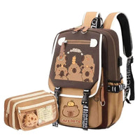 Cute Capybara Buddies Backpack With Pencil Case CLOUDANIMESTUDIO