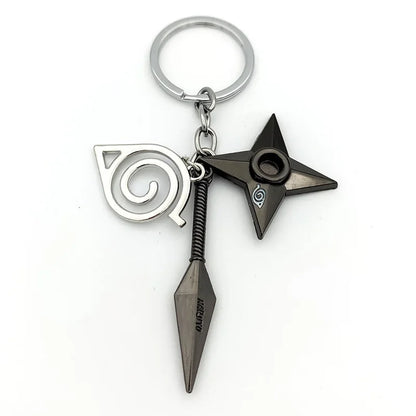 Naruto Shippuden Keychains Toy Kunai Shuriken Konoha Anime Key Chains Accessories Gift