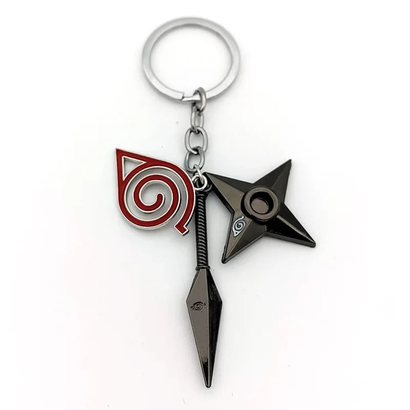 Naruto Shippuden Keychains Toy Kunai Shuriken Konoha Anime Key Chains Accessories Gift