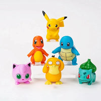 13 PCS Set Pokemon Cake Topper Party Anime Figure, Pikachu Happy Birthday Cake Decoration Ornament Pikachu Bulbasaur Psyduck Charmander Squirtle Jigglypuff