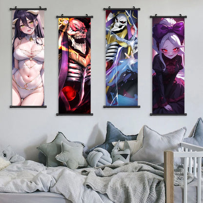 Overlord Anime Canvas Wall Art, Hanging Scrolls Digital Painting Print Posters