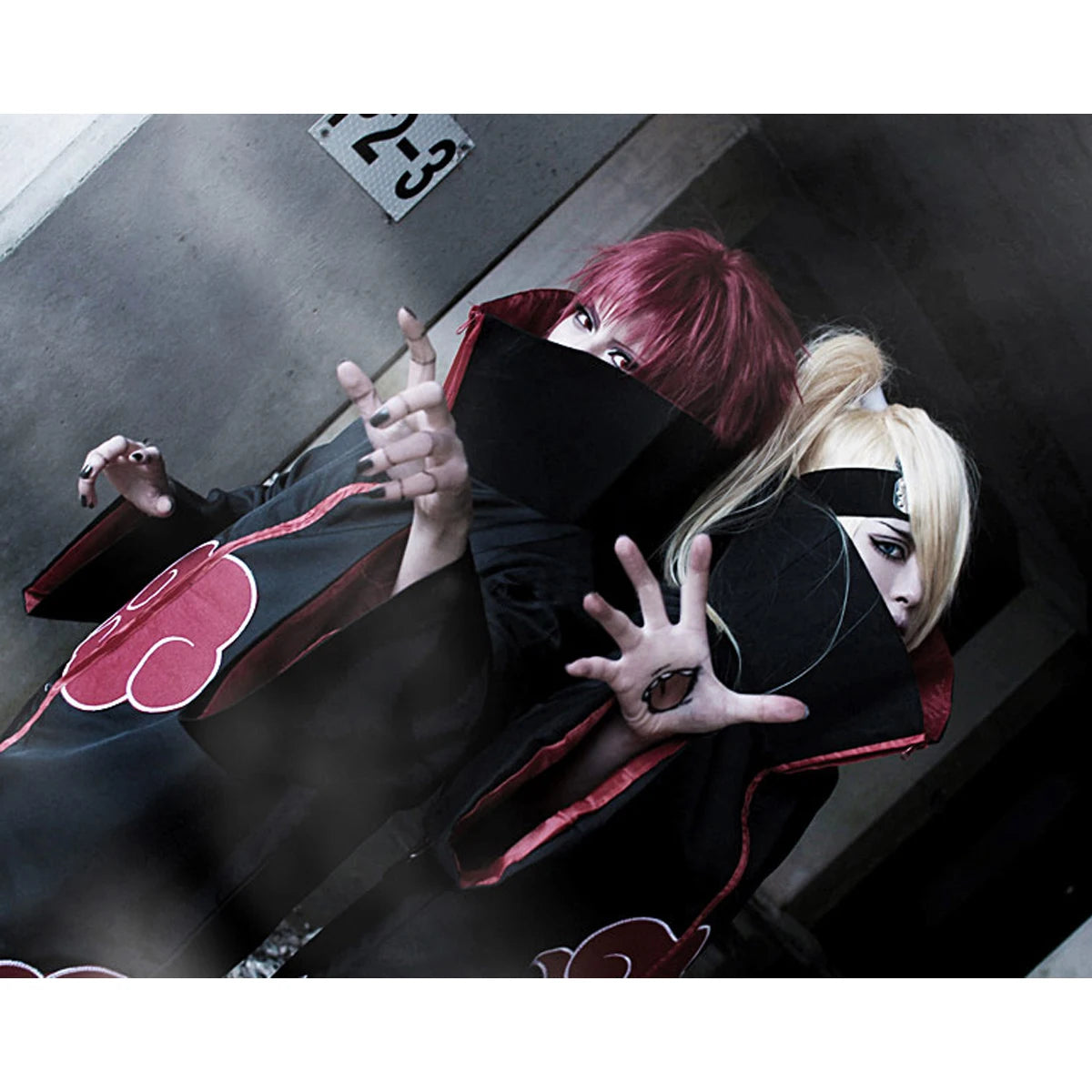 Akatsuki Uchiha Itachi Cloak for Kids & Adults Long Black Robe Cosplay Costume with Accessories