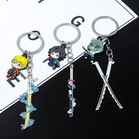Demon Slayer Sword Keychains, Anime Kimetsu no Yaiba Tomioka Weapon Key Chains Accessories