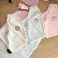 Kawaii Pastel Strawberry Puppy Casual Pants