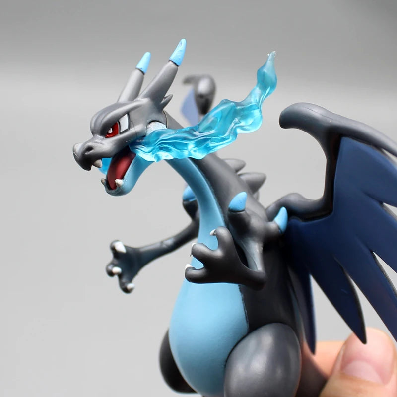 Mega Charizard X Anime Figure, Black Charizard Pokemon Anime Figurines Pvc Statue 10 CM