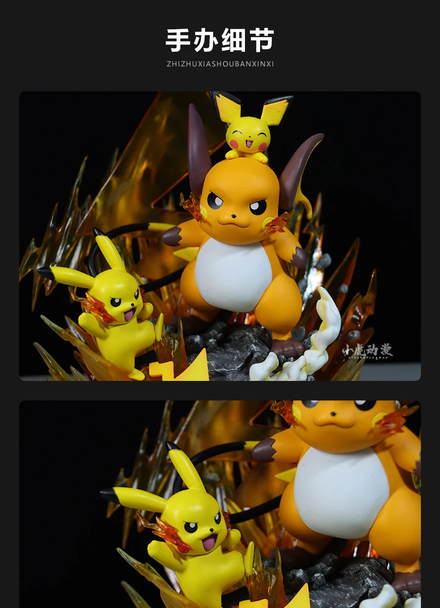 Pokemon Evolution LED Anime Figures, PVC Statue Model Toy Collections 20-35cm