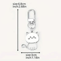 Silvery Cat Kawaii Keychain