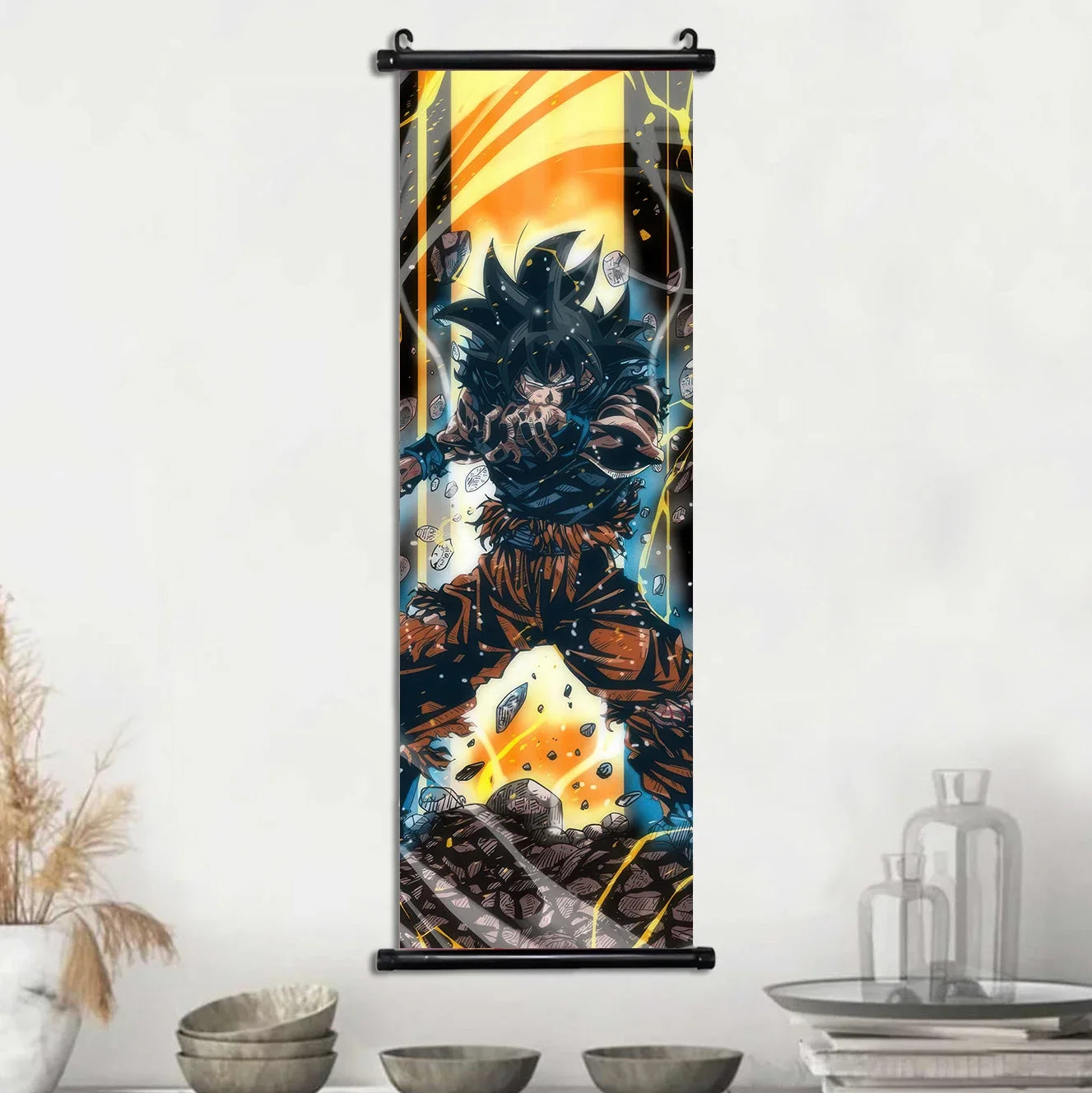 Dragon Ball Super Posters, Anime Wall Artwork Ultra Instinct Goku Vegeta Canvas Super Saiyan Hanging Scrolls Home Room Decor