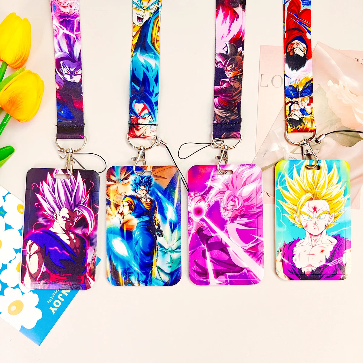 Dragon Ball Credential Holder Anime Lanyards Neck Strap For Card Badge Keychain Accessories