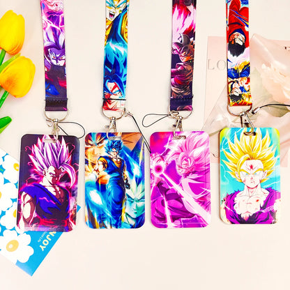 Dragon Ball Credential Holder Anime Lanyards Neck Strap For Card Badge Keychain Accessories