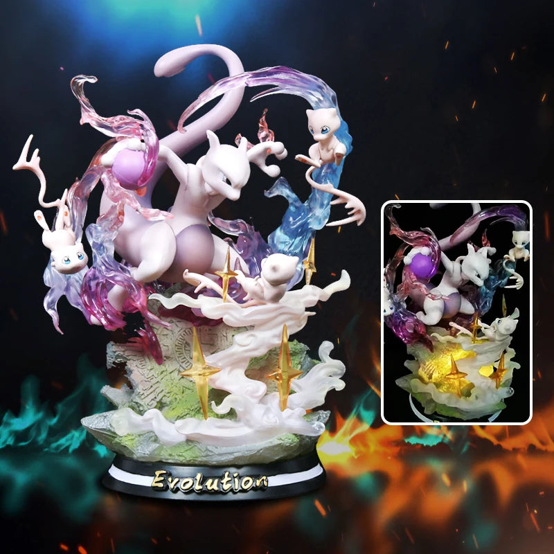 Pokemon Evolution LED Anime Figures, PVC Statue Model Toy Collections 20-35cm