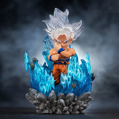 Goku Ultra Instinct and Vegeta Super Saiyan Blue LED Mini Figure, Dragon Ball Super Figurines 10 CM