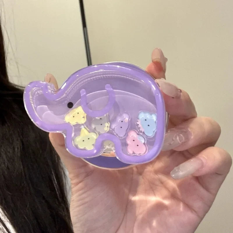 Cute Elephant Quicksand Phone Grip