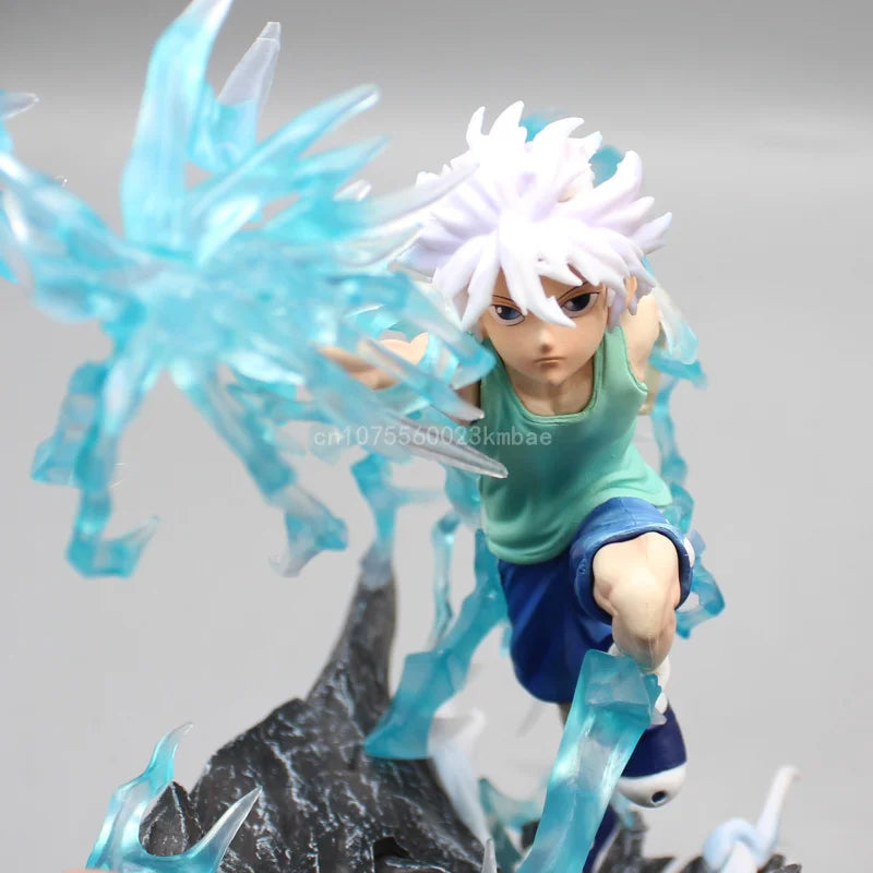 Killua Zoldyck and Gon Freecss Anime Figures, Hunter×Hunter Godspeed x Ja Jan Ken Anime Figurines Collectible Statue Model 18cm