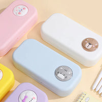 Kawaii Pastel Animal Cuties Double Tiered Pencil Case