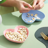 Heart Shaped Snack Plates Set