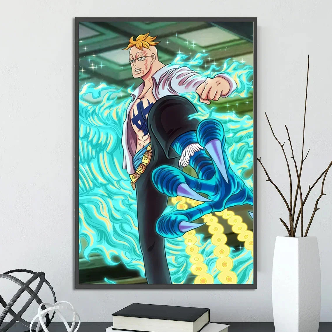 One Piece Anime Self-adhesive Poster, Anime Wall Art Wallpaper Home Decoration Painting Wall Art For Bedroom