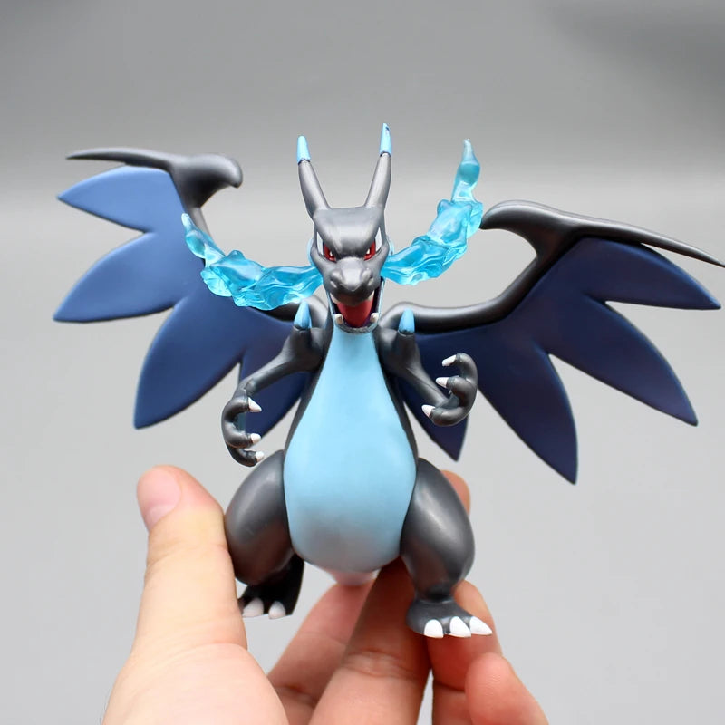 Mega Charizard X Anime Figure, Black Charizard Pokemon Anime Figurines Pvc Statue 10 CM