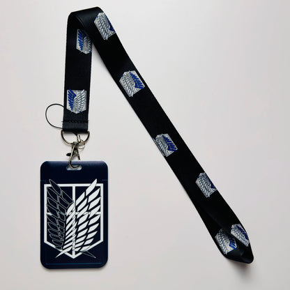 Attack On Titan Card Holder Lanyards Keys Neck Strap Card Badge Keychains For Anime Otaku Fans Gifts