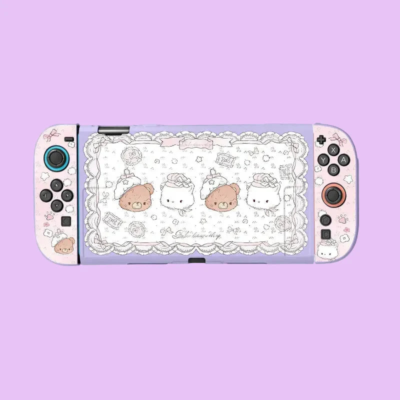 Kawaii Bear and Kitties Tea Party Switch Case NS2
