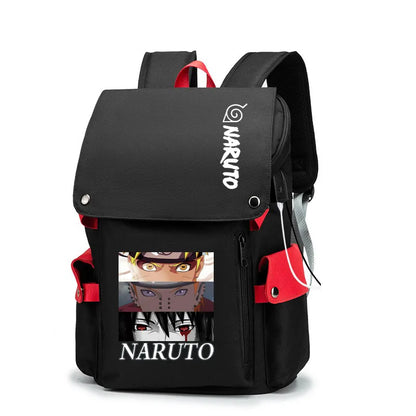 Naruto Anime Backpack, Naruto Shippuden College School Student Bag Multifunctional Large Capacity Computer Travel Backpack