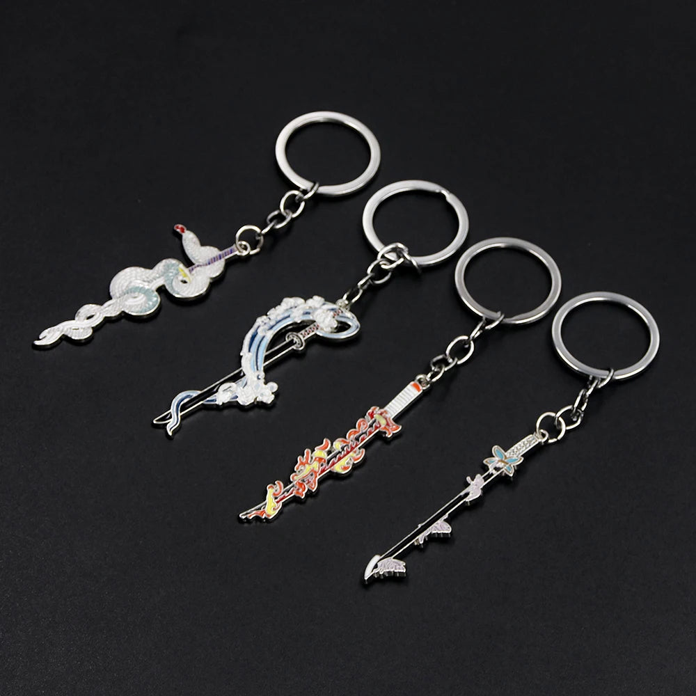 Demon Slayer Sword Keychains, Anime Kimetsu no Yaiba Tomioka Weapon Key Chains Accessories