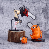 3PCS Denji Pochita Chainsaw Man Anime Mini Figures Set, Chainsaw Man Kawaii Chibi Action Figurines