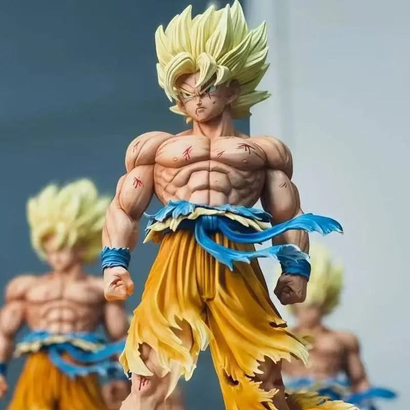 Dragon Ball Z Super Saiyan Son Goku Figure LED SSJ Action Figurines Collection 34 CM