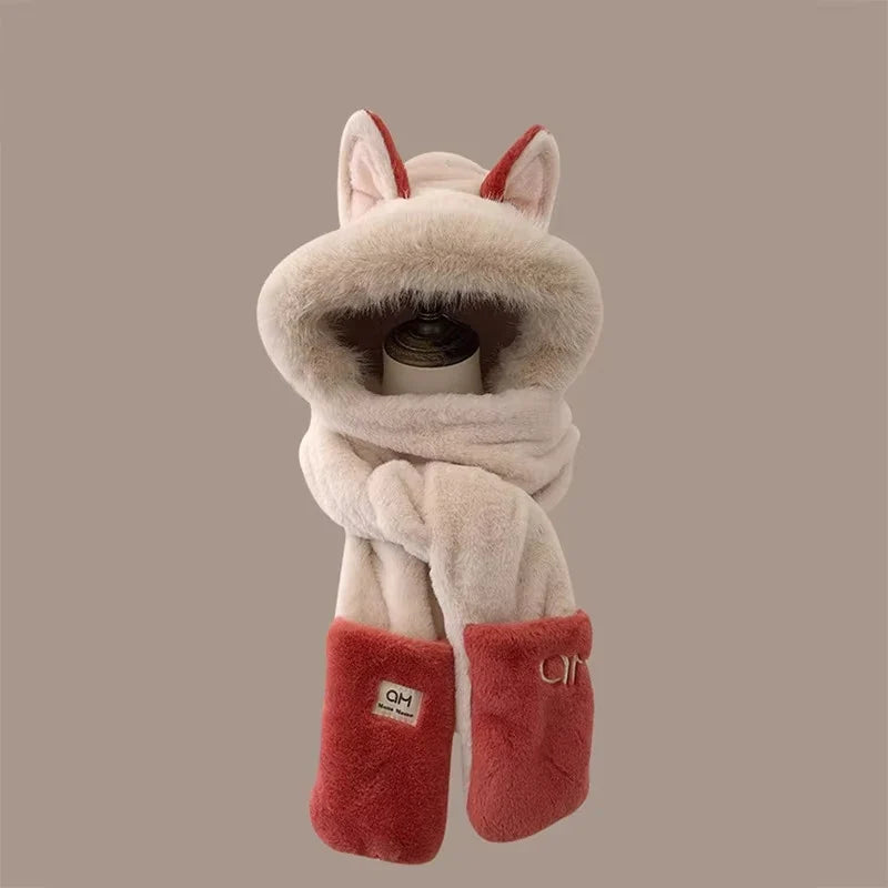 Forest Fox Hoodie Scarf