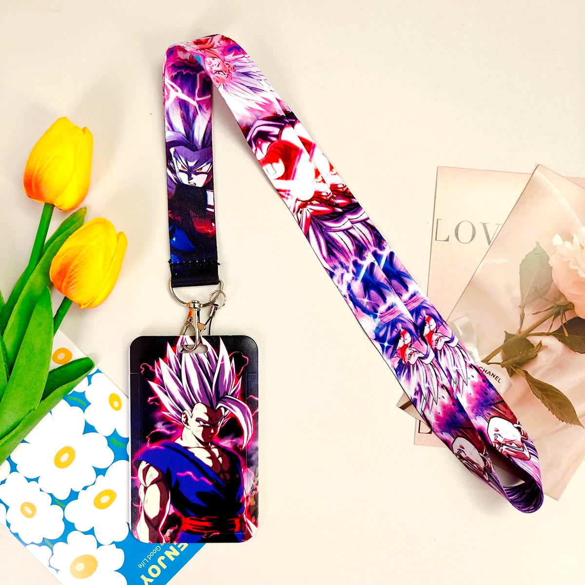 Dragon Ball Credential Holder Anime Lanyards Neck Strap For Card Badge Keychain Accessories