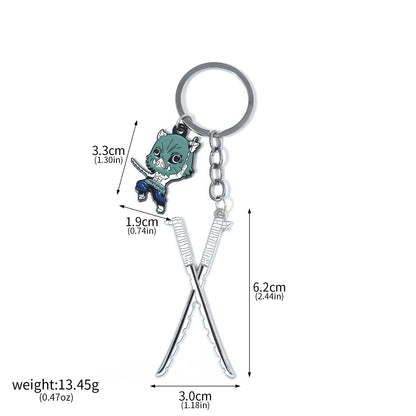 Demon Slayer Sword Keychains, Anime Kimetsu no Yaiba Tomioka Weapon Key Chains Accessories