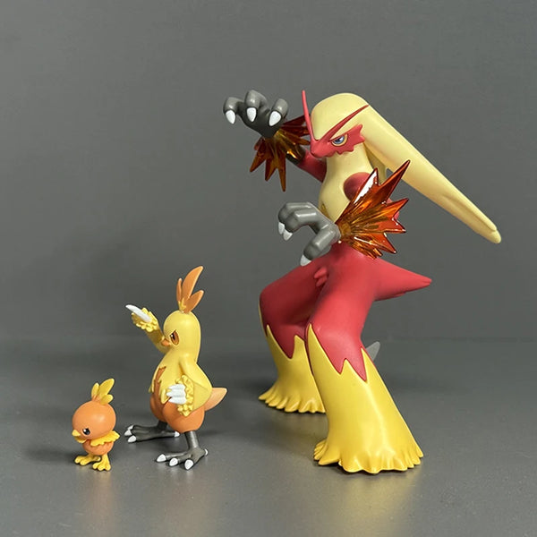 Torchic Anime Figure Pokemon Action Figurines Combusken Blaziken Evolution PVC Set