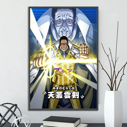 One Piece Anime Self-adhesive Poster, Anime Wall Art Wallpaper Home Decoration Painting Wall Art For Bedroom