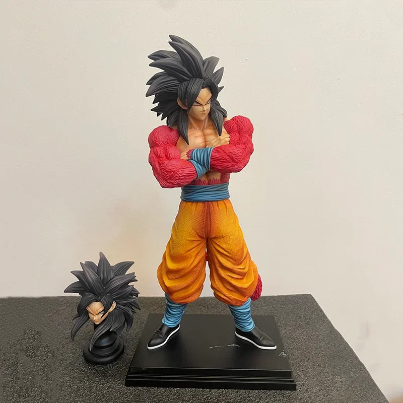 Super Saiyan 4 Goku Double Headed Anime Figure, Dragon Ball GT Standing Action PVC Figurines