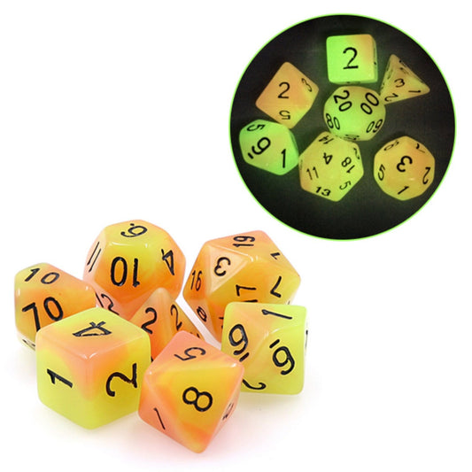Glow in the Dark FireBall RPG Dice Set CLOUDANIMESTUDIO