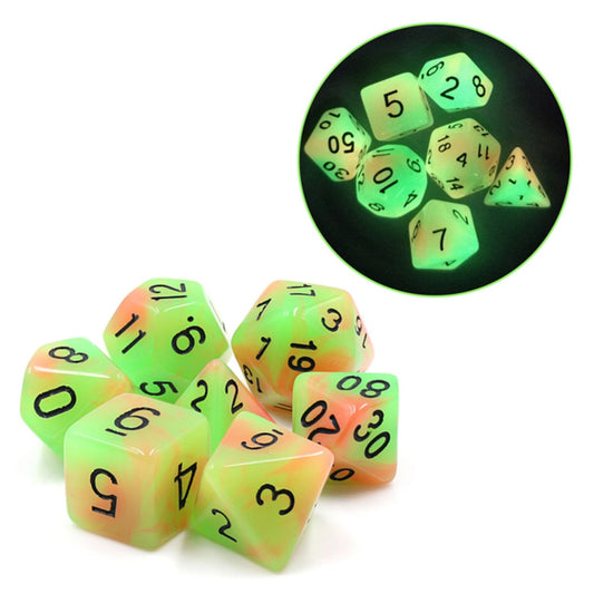 Glow in the Dark Mango RPG Dice Set CLOUDANIMESTUDIO