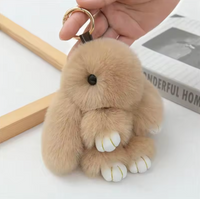 Fluffy Bunny Plushie Keychains
