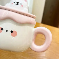Kawaii Animal Pudding Ceramic Mugs