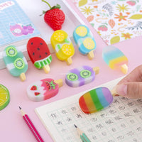 4 Pcs/Set Ice Cream Rubber Erasers