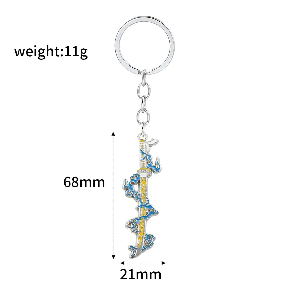 Demon Slayer Sword Keychains, Anime Kimetsu no Yaiba Tomioka Weapon Key Chains Accessories