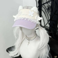 Kawaii Confused Kitty Summer Visor CLOUDANIMESTUDIO